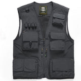 Men Utility Vest Work Zipper Tactical Work Vest Slim Pocket Jacket Vest Men's Outdoor Multi-Pocket plus Size Retro Sports Men's Clothing