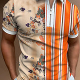 Polo Shirts Spring/Summer Color Matching Men's Polo Shirt Top