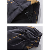 Man Fall Winter Outfis Winter Airplane Cartoon Print Stand-up Collar Cotton-Padded Coat Casual Top