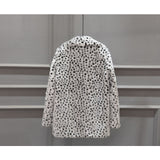 Men Dalmatian Coat Fur Mid-Length Suit Coat