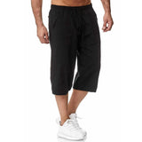Linen Pants Straight Leg Pants Drawstring Lightweight Elastic Beach Pants Men's Casual Sports Pants