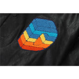 Letterman Jacket Outfit Senior Jackets Varsity Baseball Coat Rainbow PU Leather Coat Baseball Uniform
