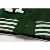 Letterman Jacket Outfit Senior Jackets Varsity Baseball Coat Cartoon Men Loose Stand Collar Coat