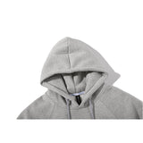 Man Fall Winter Outfis Winter Print Velvet Padded Hooded Sweatshirt Male Student Pullover