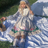 Gothic Lolita Harajuku Style Clothing Tianshishenlin Lolita Long Sleeve Dress Op Matte