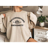 Halloween Costumes Halloweentown Printed Pumpkin round Neck Sweater for Women in Stock