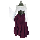 Vintage Empire Waist Dress Women's Long-Sleeved Dress