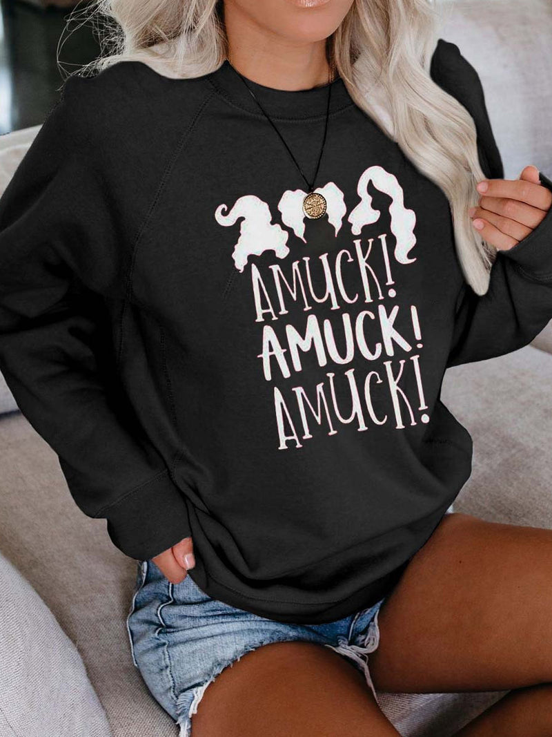 Halloween Costumes Halloween Amuck Printed Thin T-shirt Sweater for Women