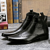 Indo Western Shoes Leather Boots Men's Short Boots High-Top Leather Shoes Chelsea Men's Boots Retro Boots