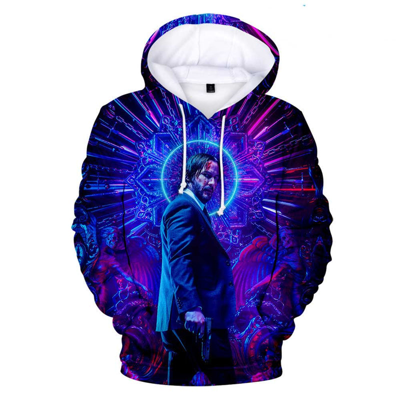 John Wick Keanu Hoodie John Wick 3D Printed Hood Sweatshirt
