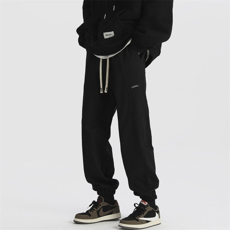 Men Sweatpants Draping Ankle-Tied Sports Thickening Heavy Casual