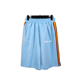 Palm Angels Vintage Rainbow Ribbon Striped Casual Shorts