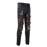 Amiri Jeans Casual Hip Hop Wash Splash-Ink Painted Slim Jeans Casual Fashionable 8616