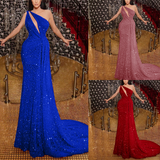 Mariah Carey See through Dress Sequined Dress off-the-Shoulder Party Evening Dress
