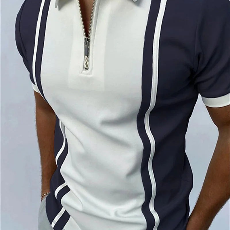 Polo Shirts Spring and Summer Men's Polo Shirt Color Matching T-shirt
