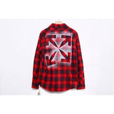 off white Sweatshirt Autumn and Winter Arrow Plaid Shirt Fashion Casual Fashionable Tshirt Owt