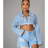 Women Denim Jacket Short Denim Coat Shawl for Women