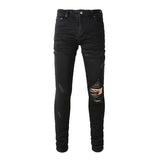 Amiri Jeans Casual Hip Hop Wash Splash-Ink Painted Slim Jeans Casual Fashionable 8586