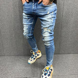 Stacking Jeans Slim Trouser Skinny Jean Distressed Jean Men's Jeans Men's Pants plus Size Retro Sports Trousers