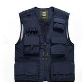 Men Utility Vest Work Zipper Tactical Work Vest Slim Pocket Jacket Vest Men's Outdoor Multi-Pocket plus Size Retro Sports Men's Clothing
