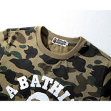 Shark Print Sweatshirt Men's Youth Camouflage Brushed Sweater Autumn and Winter Cotton plus Size Student Pullover Sweater