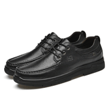 Loafers for Men Leather Shoes Cowhide Lace-up Business Casual Shoes