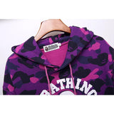 Shark Print Hoodie Autumn and Winter Camouflage Printed Cotton Velvet Padded Hooded Sweatshirt