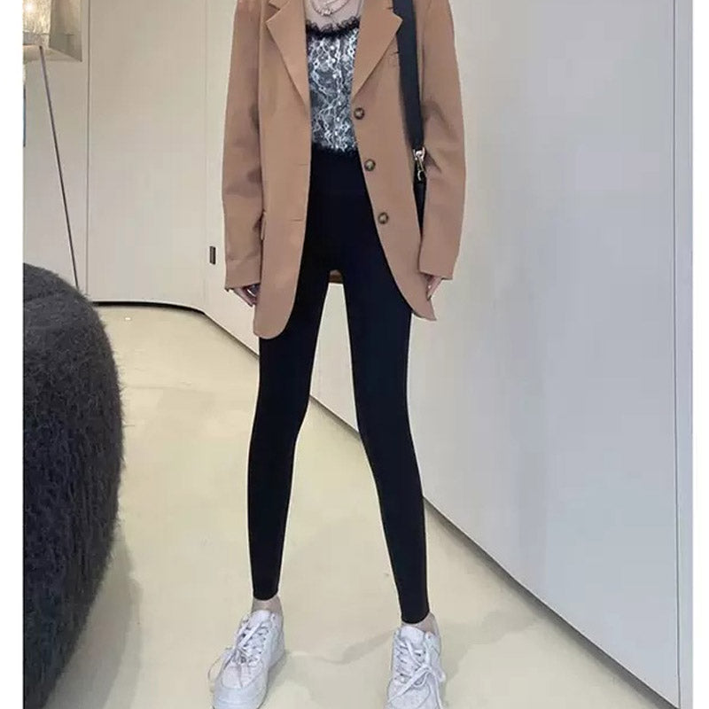 Women's Leggings Fleece-Lined Cross Waist Shark Pants Women's Outer Wear Spring and Autumn Pants