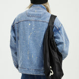 Men's Spring Loose Solid Color Retro plus Size Top Denim Jacket Men's Men Denim Jacket
