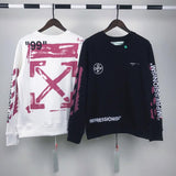 off white Sweatshirt Crew Neck Pullover Sweatshirt plus Size Retro Sweatshirts Owt Sports