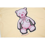 We11done T Shirt Double-Sided Bear Letter Printing Men's and Women's round Neck Short Sleeve Cotton
