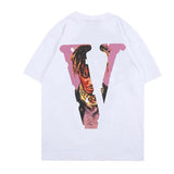 Vlone ShortSleeved Tshirt Printed High Street Hip Hop Men