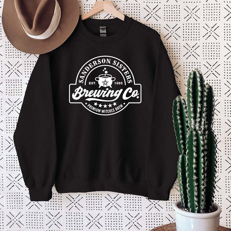 Halloween Costumes Sanderson Sisters Pumpkin Printed Crew Neck Sweatshirt Female
