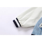 Letterman Jacket Outfit Senior Jackets Varsity Baseball Coat Men's Loose Lapel Denim Jacket