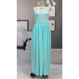 Women Lace Wedding Dress round Neck Lace Chiffon Dress Large Swing Dress Gown