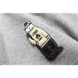 Man Fall Winter Outfis Vintage Cartoon Cardigan Sweater Men's Sweater Coat