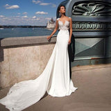 Women Lace Wedding Dress Women's Sexy Lace See-through Fashion Wedding Dress Formal Dress