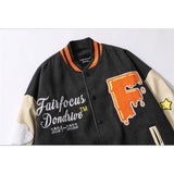 Letterman Jacket Outfit Senior Jackets Varsity Baseball Coat Men's Loose Lapel Jacket